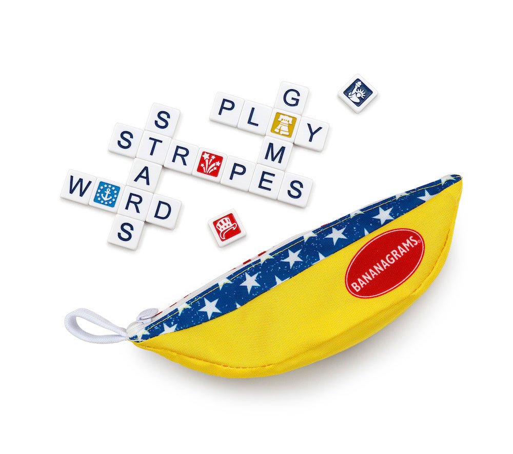 Stars & Stripes BANANAGRAMS pouch from side